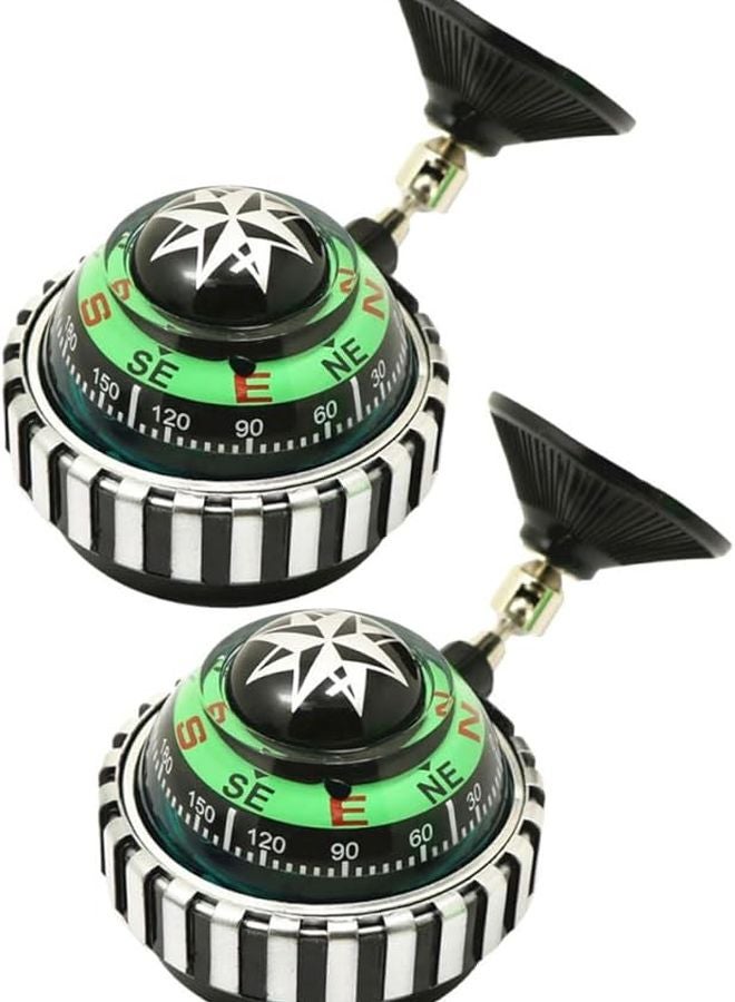 Adjustable ABS Ball Compass with Strong Suction Cup for Car Boat Truck Dashboard Green - Image 1